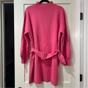 Yellow the Label - Coco Belted Mini Dress in Pink with belt | Size L